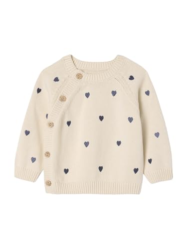 Vertbaudet Baby Pullover mit gestickten Herzen wollweiß 74 von Vertbaudet