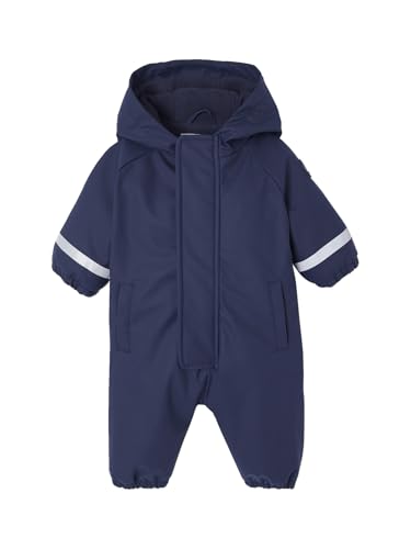 Vertbaudet Baby Regen-Overall mit Fleecefutter und Kapuze, Recycling-Polyester nachtblau 71 von Vertbaudet