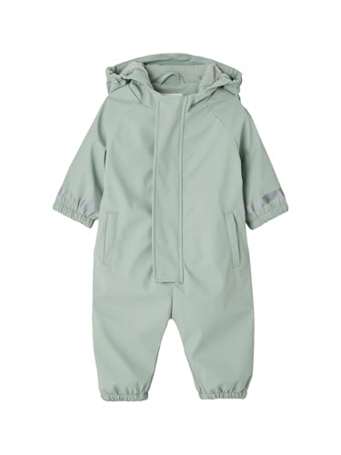 Vertbaudet Baby Regen-Overall mit Fleecefutter und Kapuze, Recycling-Polyester salbeigrün 74 von Vertbaudet