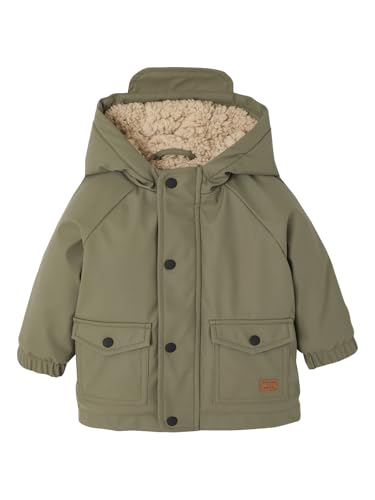 Vertbaudet Baby Regenjacke mit Kapuze und Teddyfleece-Futter olivgrün 80 von Vertbaudet