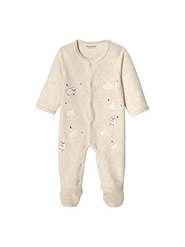 Vertbaudet Baby Samt-Strampler beige meliert 62 von Vertbaudet