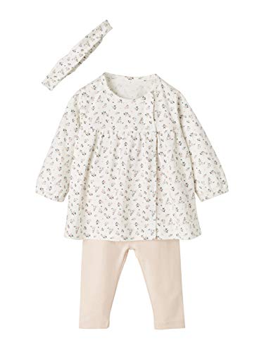 VERTBAUDET 3-teiliges Baby-Set für Neugeborene, Stirnband, gemustertes Kleid und Leggings, Nude Print, 6 Monate von Vertbaudet