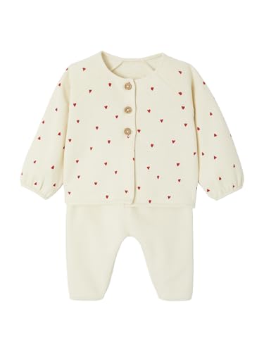 Vertbaudet Baby-Set für Neugeborene: Sweatjacke & Hose wollweiß 68 von Vertbaudet