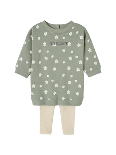 Vertbaudet Baby Set MON TRÉSOR: Kleid & Leggings salbeigrün 62 von Vertbaudet