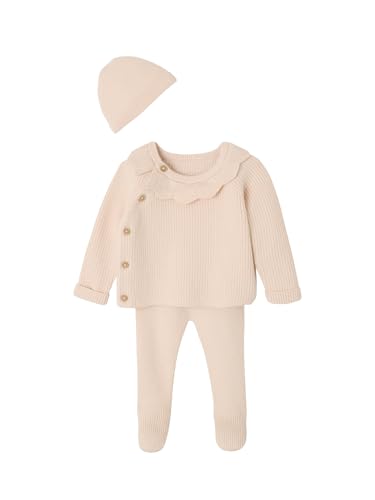 Vertbaudet Baby-Set: Strickjacke, Hose & Mütze rosa 56 von Vertbaudet