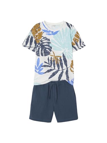 Vertbaudet Baby-Set: T-Shirt & Musselin-Shorts nachtblau 116 von Vertbaudet