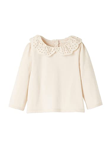 Vertbaudet Baby Shirt mit besticktem Kragen Hellbeige 80 von Vertbaudet