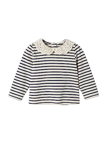 Vertbaudet Baby Shirt mit besticktem Kragen Marine gestreift 68 von Vertbaudet