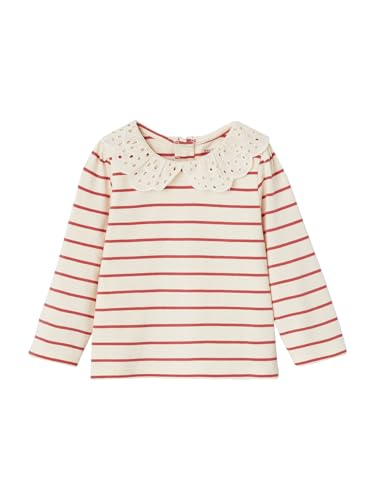Vertbaudet Baby Shirt mit besticktem Kragen Oeko-Tex rot gestreift 92/98 von Vertbaudet