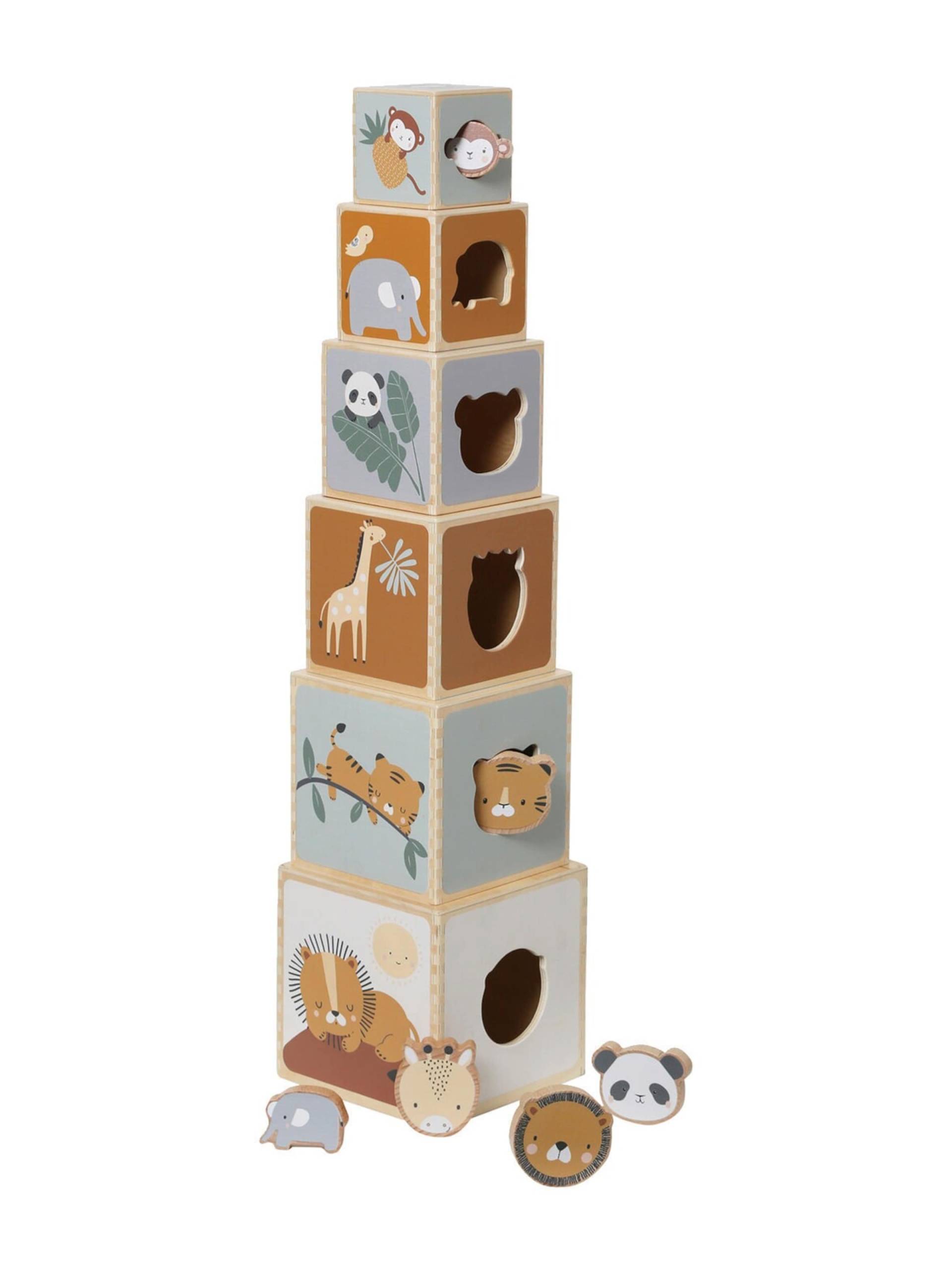 Vertbaudet Baby Stapelturm mit Steckspiel „Tansania“ aus Holz FSC von Vertbaudet