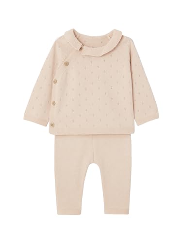 Vertbaudet Baby Strick-Set: Pullover & Hose Oeko-Tex rosa nude 80 von Vertbaudet