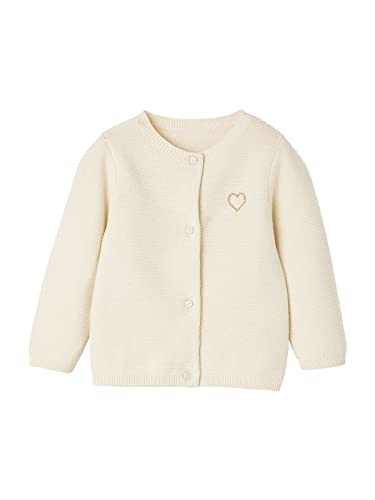 Vertbaudet Baby Strickjacke, Herz Basic wollweiß 62 von Vertbaudet