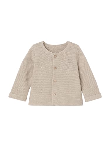 Vertbaudet Baby Strickjacke aus Baumwolle Basic beige meliert 56 von Vertbaudet