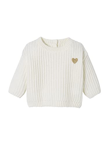 Vertbaudet Baby Strickpullover, Herz wollweiß 74 von Vertbaudet
