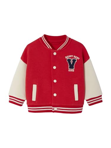 Vertbaudet Baby Sweatjacke im College-Style mit Recycling-Polyester rot 62 von Vertbaudet