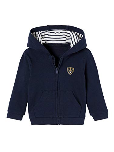 VERTBAUDET Baby-Sweatshirt für Jungen mit Reißverschluss und Kapuze, blau, 98 von Vertbaudet