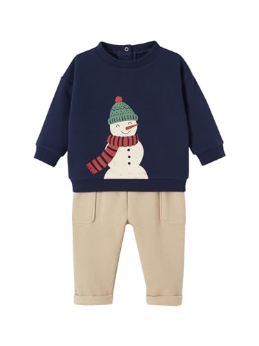 Vertbaudet Baby Weihnachts-Geschenkset: Sweatshirt & Baggyhose marine 68 von Vertbaudet