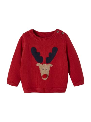 Vertbaudet Baby Weihnachts-Pullover rot 80 von Vertbaudet