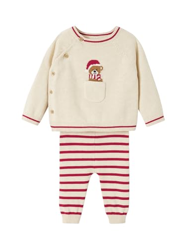 Vertbaudet Baby Weihnachts-Set: Pullover & Hose Oeko-Tex beige meliert 62 von Vertbaudet