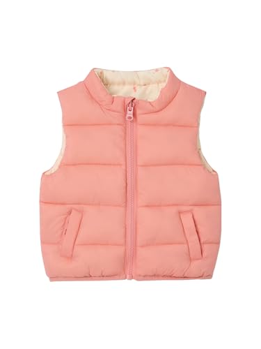 Vertbaudet Baby Wende-Steppweste mit Recycling-Polyester Koralle 80 von Vertbaudet