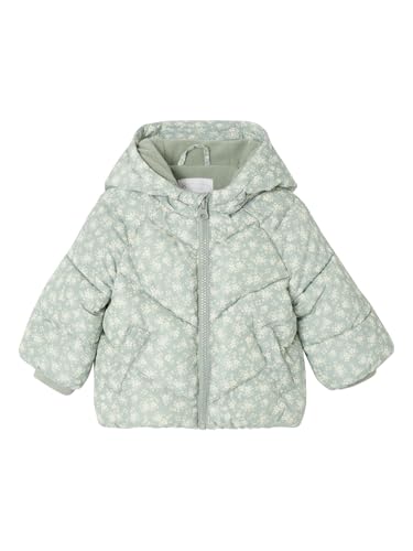 Vertbaudet Baby Winterjacke mit Kapuze und Blumenmuster salbeigrün 92/98 von Vertbaudet
