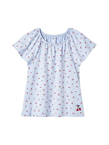 Vertbaudet Bedrucktes T-Shirt mit Schmetterlings-Ärmeln für Mädchen, himmelblau, 12 Jahre von Vertbaudet