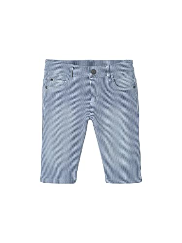 Vertbaudet Bermudashorts für Jungen, aus Segeltuch, Blau gestreift, 152 von Vertbaudet