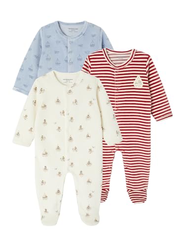 Vertbaudet Bio-Kollektion: 3er-Pack Baby Samt-Strampler mit Fuß Nachtblau 56 von Vertbaudet