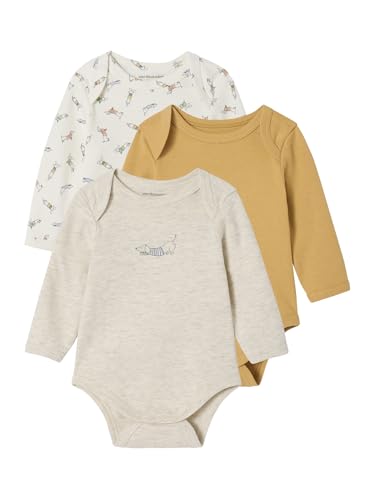 Vertbaudet Bio-Kollektion: 3er-Pack Baby Schlupf-Bodys beige meliert 80 von Vertbaudet