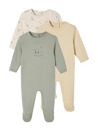 Vertbaudet Bio-Kollektion: 3er-Pack Baby Strampler BASIC grün 92/98 von Vertbaudet