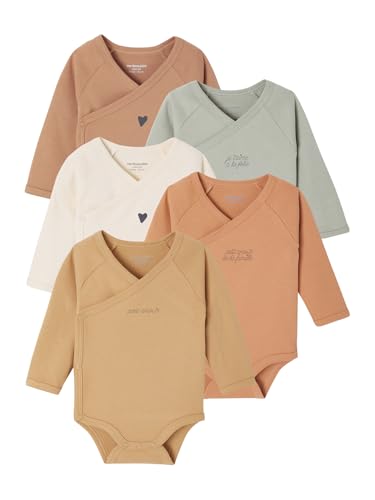 Vertbaudet Bio-Kollektion: 5er-Pack Baby Wickelbodys BASIC hellgelb 62 von Vertbaudet