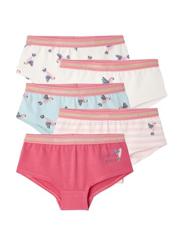 Vertbaudet Bio-Kollektion: 5er-Pack Mädchen Shortys mit Dschungelprint Fuchsia 86 von Vertbaudet