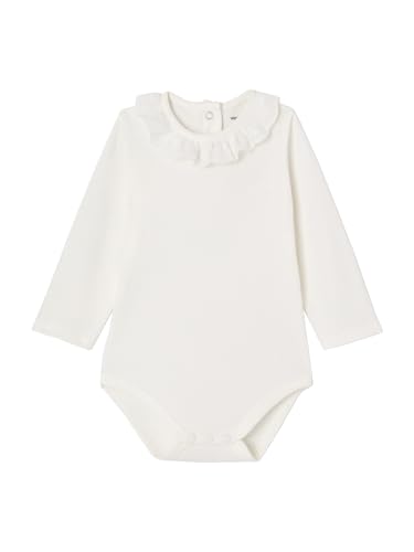 Vertbaudet Bio-Kollektion: Baby Langarm-Body mit besticktem Kragen wollweiß 92/98 von Vertbaudet