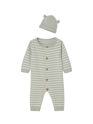 Vertbaudet Bio-Kollektion: Baby-Set aus Overall & Mütze aqua 62 von Vertbaudet