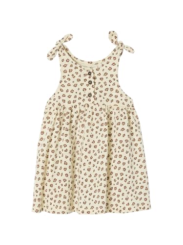 Vertbaudet Bio-Kollektion: Bedrucktes Mädchen Baby Trägerkleid Hellbeige/Leo 68 von Vertbaudet