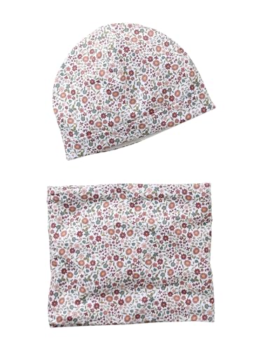 Vertbaudet Blumiges Set aus Mütze und Snood für Mädchen rosenholz 116/140 von Vertbaudet