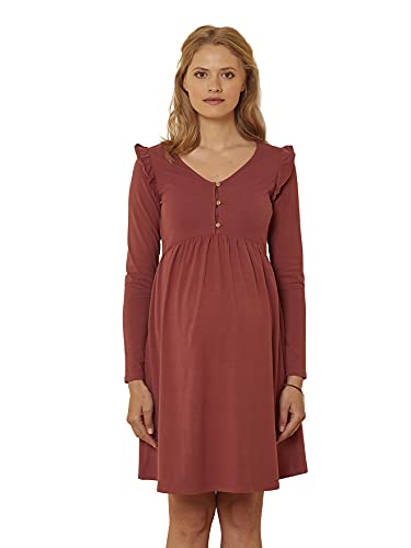 VERTBAUDET Kurzes Strickkleid für Schwangerschaft und Stillzeit, Mittelrot, einfarbig, 40 von Vertbaudet