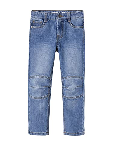 Vertbaudet Die UNVERWÜSTLICHE, robuste Jungen Straight-Jeans WATERLESS, Hüftweite Regular, Bundweite verstellbar Blue Stone 110 von Vertbaudet