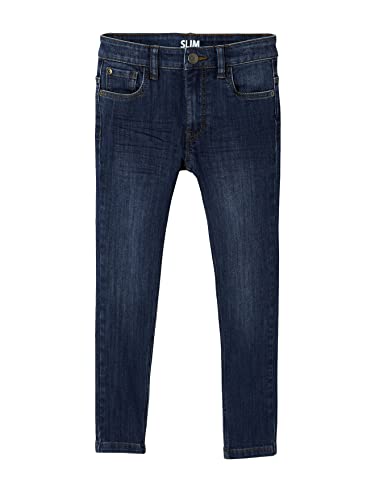 Vertbaudet Die UNVERWÜSTLICHE, robuste Jungen Straight-Jeans WATERLESS, Hüftweite Slim, Bundweite verstellbar Blue Stone 110 von Vertbaudet