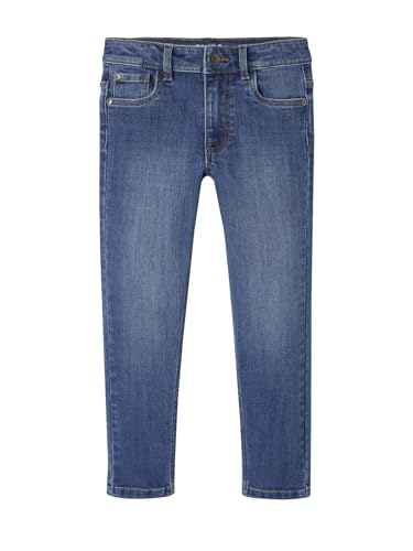Vertbaudet Die UNVERWÜSTLICHE, robuste Jungen Jeans, Slim-Fit, Bundweite verstellbar Blue Stone 140 von Vertbaudet