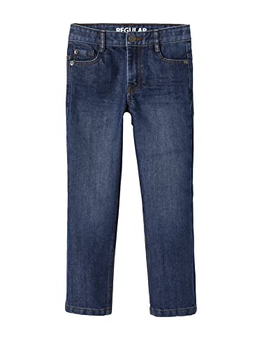 Vertbaudet Die UNVERWÜSTLICHE, robuste Jungen Jeans, Straight-Fit WATERLESS, Bundweite verstellbar Dark Blue 122 von Vertbaudet