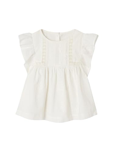 Vertbaudet Festliche Mädchen Bluse mit Lochstickereien weiß 128 von Vertbaudet