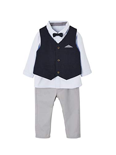 Vertbaudet Festliches Jungen Baby-Set: Hemd, Hose, Weste & Fliege, Bundweite verstellbar blau/nachtblau/grau 71 Vertbaudet Festliches Jungen Baby-Set: Hemd, Hose, Weste & Fliege, Bundweite verstellbar blau/nachtblau/grau 71 von Vertbaudet