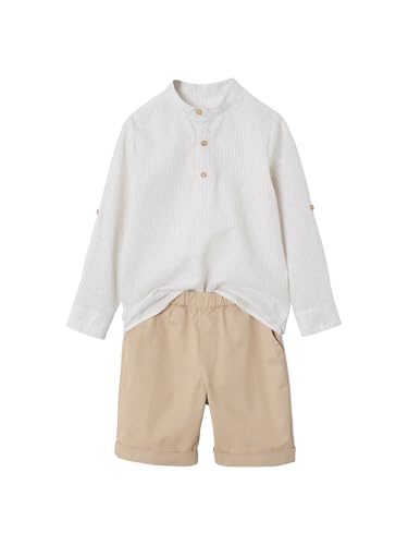 Vertbaudet Festliches Jungen-Set: Hemd & Shorts beige 98/104 von Vertbaudet