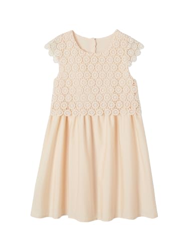 Vertbaudet Festliches Mädchen Kleid mit Makrameespitze rosa 134 von Vertbaudet