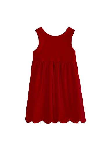 Vertbaudet Festliches Mädchen Samtkleid mit Schleife hinten rot 158 von Vertbaudet