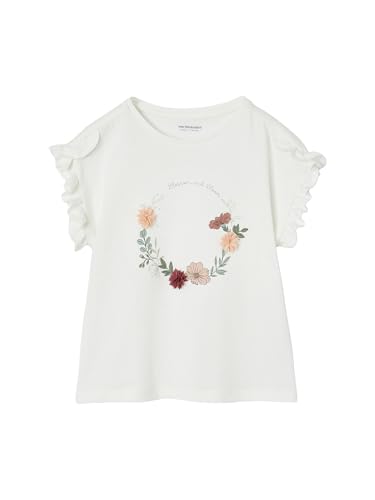 Vertbaudet Festliches Mädchen T-Shirt mit Blumenkranz weiß 92/98 von Vertbaudet