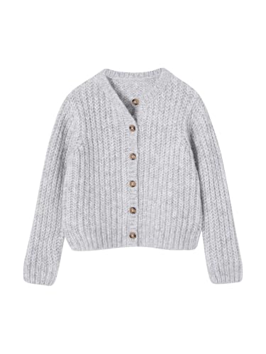 Vertbaudet Flauschige Mädchen Strickjacke Oeko-Tex grau meliert 140 von Vertbaudet