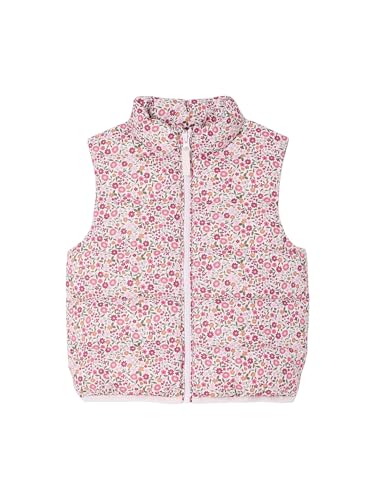 Vertbaudet Geblümte Mädchen Steppweste mit Recycling-Wattierung rosa bedruckt 134 von Vertbaudet