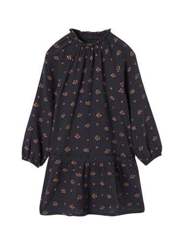 Vertbaudet Geblümtes Mädchen Kleid aus Musselin anthrazit 116 von Vertbaudet